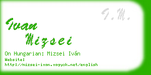 ivan mizsei business card